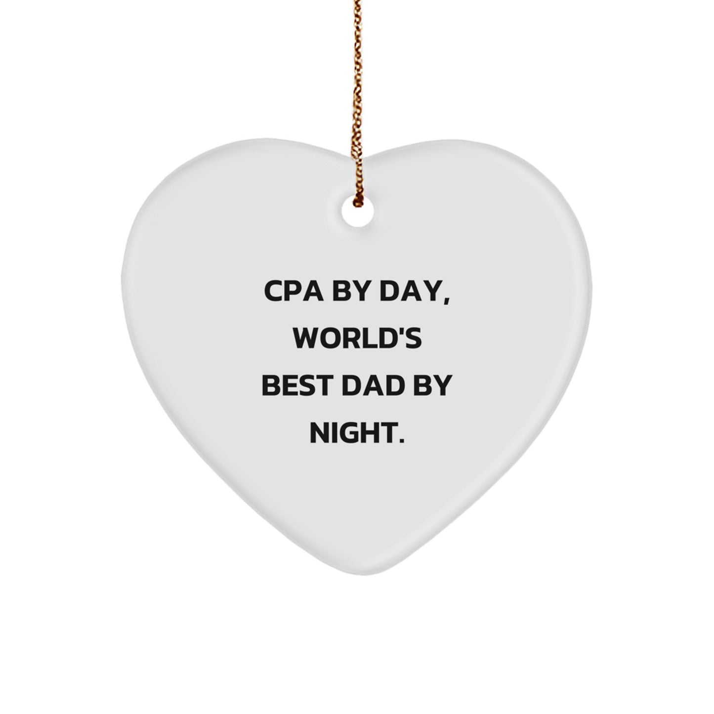 Novelty Cpa White Heart Christmas Ornament Gift for Friends Vibrant - Image 1