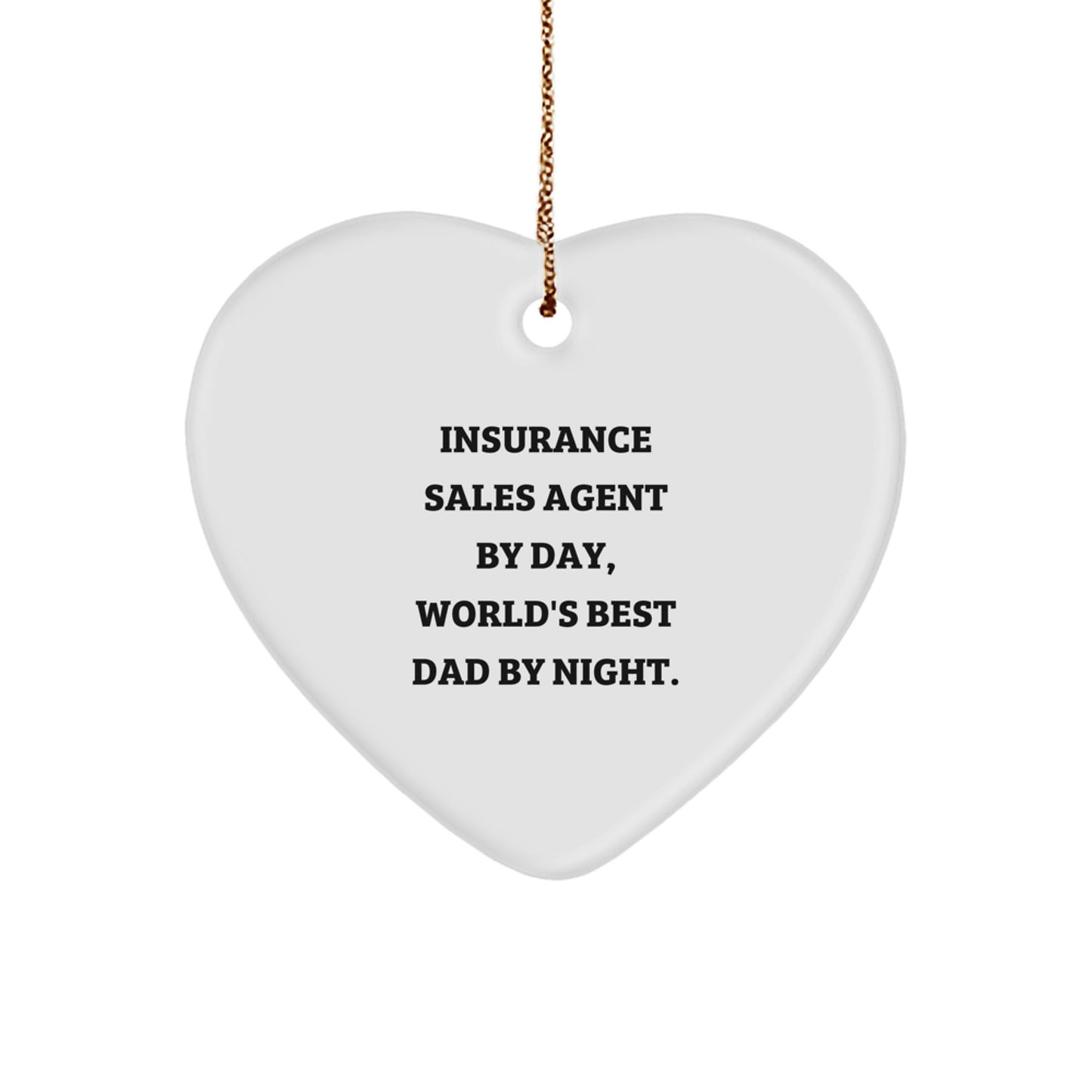 Favorite Insurance Sales Agent Heart Ornament for Kids Christmas Gift - Image 1