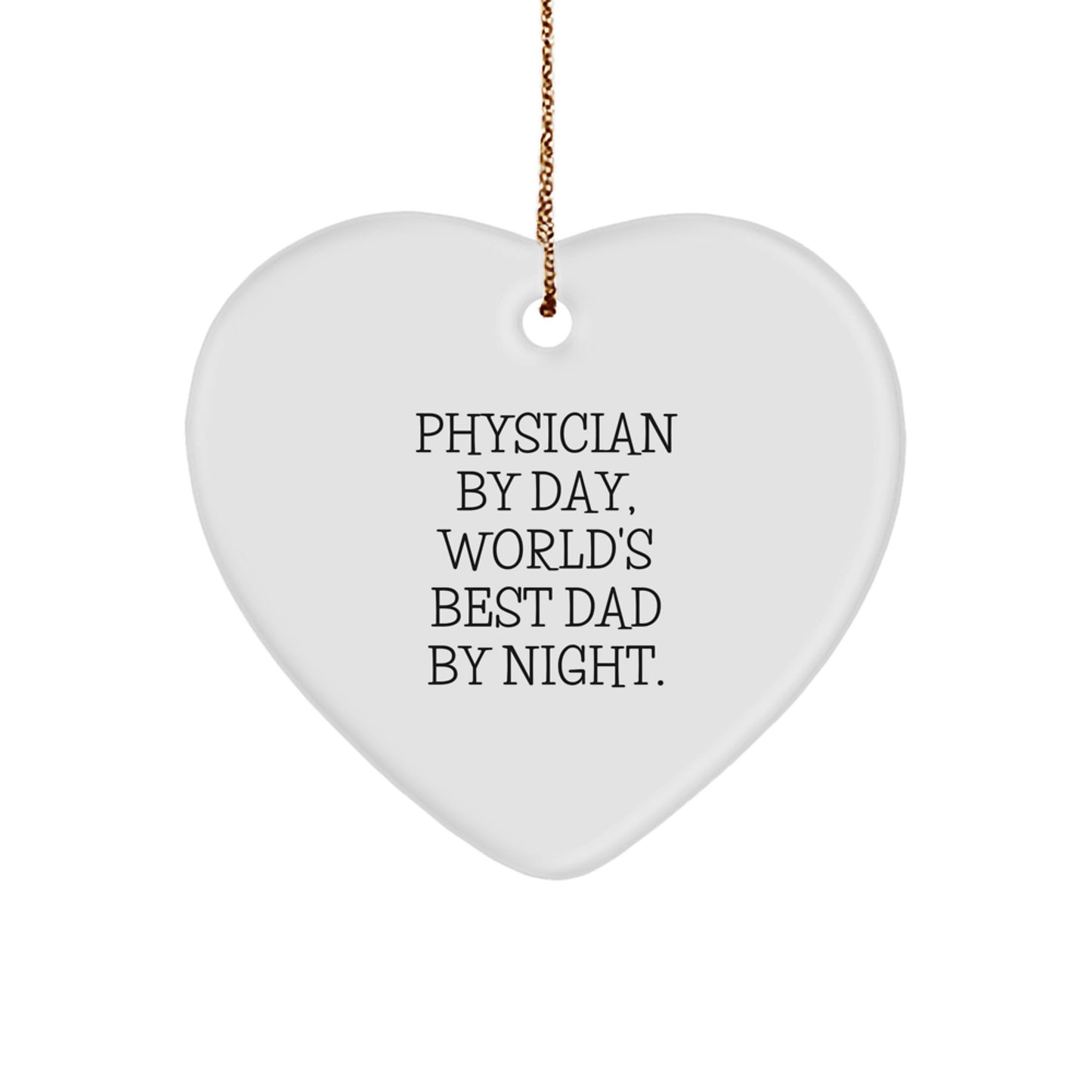 Physician White Heart Ornament for Coworkers Idea Christmas Gift - Image 1