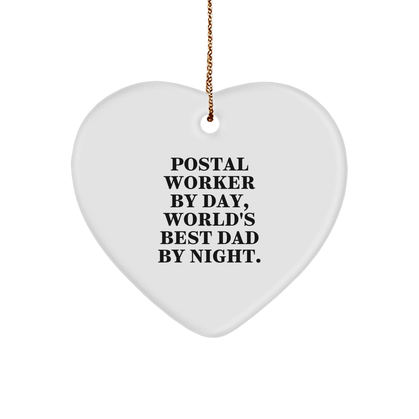 Postal Worker Keepsake Durable Heart Christmas Ornament for Him Gift - Image 1