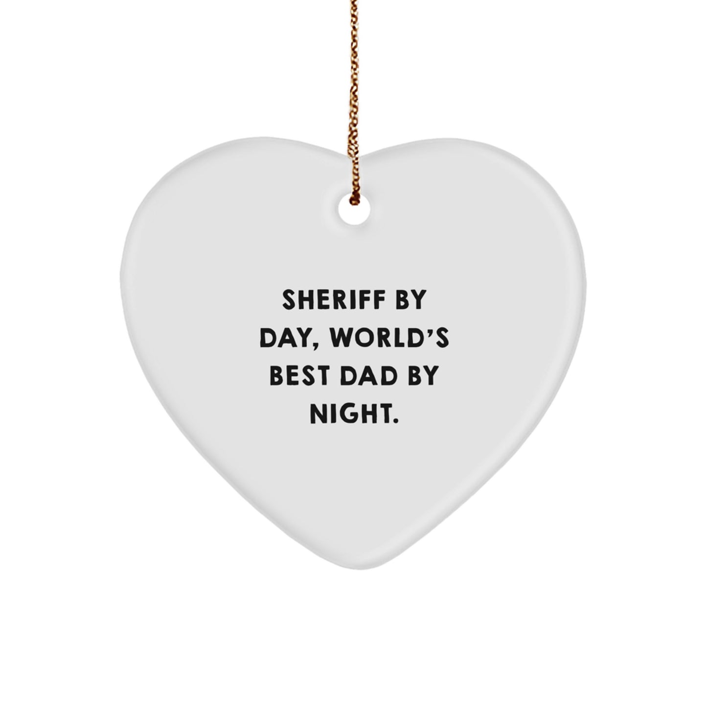Sheriff By Day, Best Dad By Night Christmas Ornament for Him Gift - Image 1