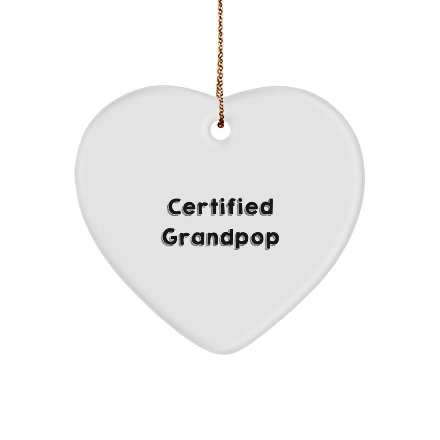 Funny Grandpop Gifts for Men from Family Heart Ornament, Certified Grandpop Quote Christmas Unique Gifts - Image 1