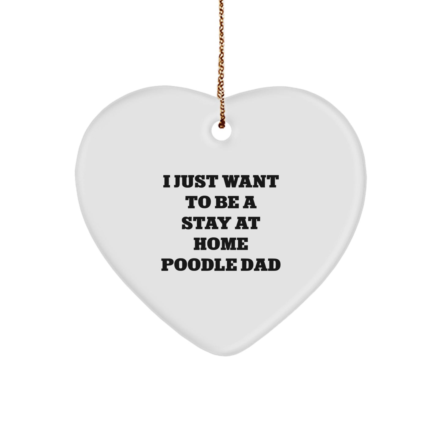 Funny Poodle Dog Gifts from Men to Poodle Dog Dads for Christmas Unique Heart Ornament - Image 1