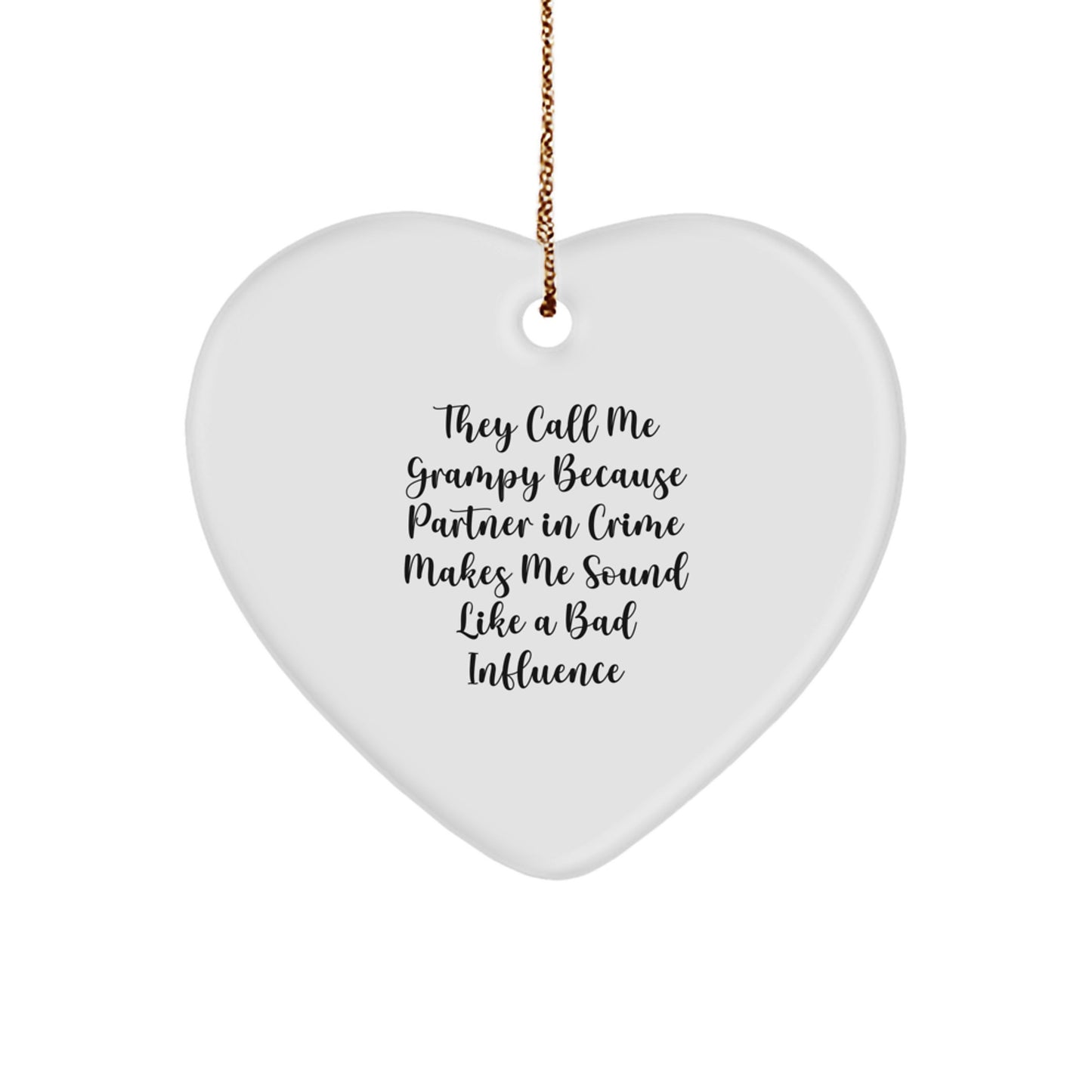 Funny Grampy Christmas Heart Ornament Gifts from Men, Women, Friends, Family - Unique Christmas Unique Gifts for Grampy, Heart Shaped Ornament - Image 1