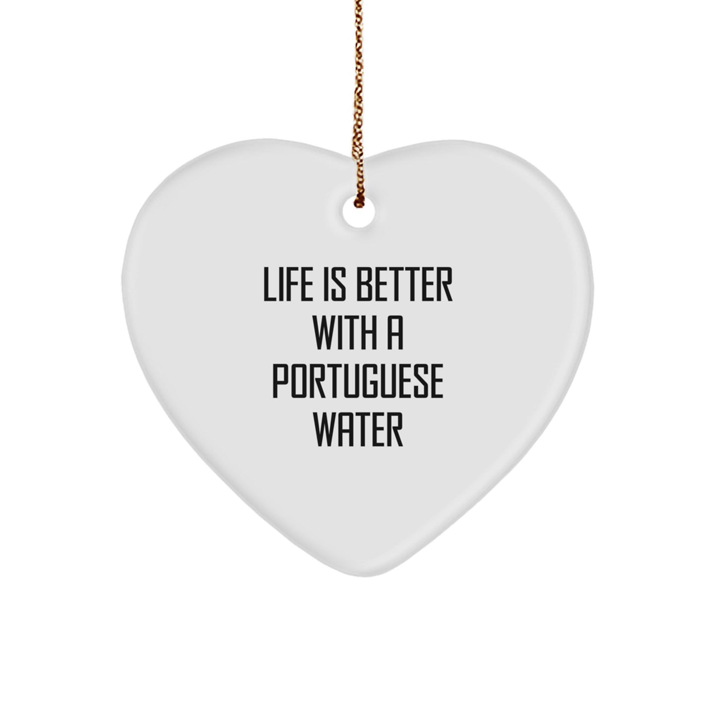Portuguese Water Dog Lovers Heart Ornament Gifts from Family, Friends, or Coworkers for Christmas - Image 1