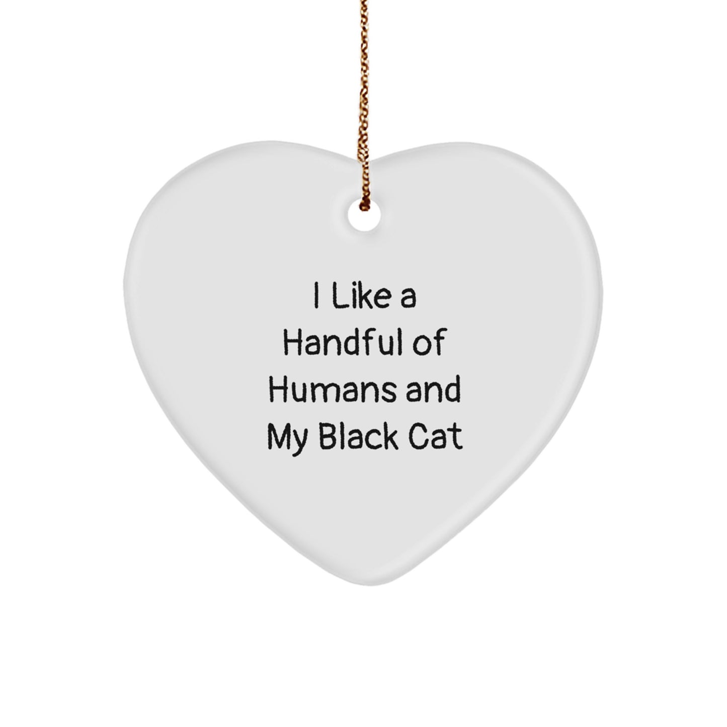 Funny Black Cat Heart Ornament Gifts from Men to Family for Christmas Unique Presents - Image 1
