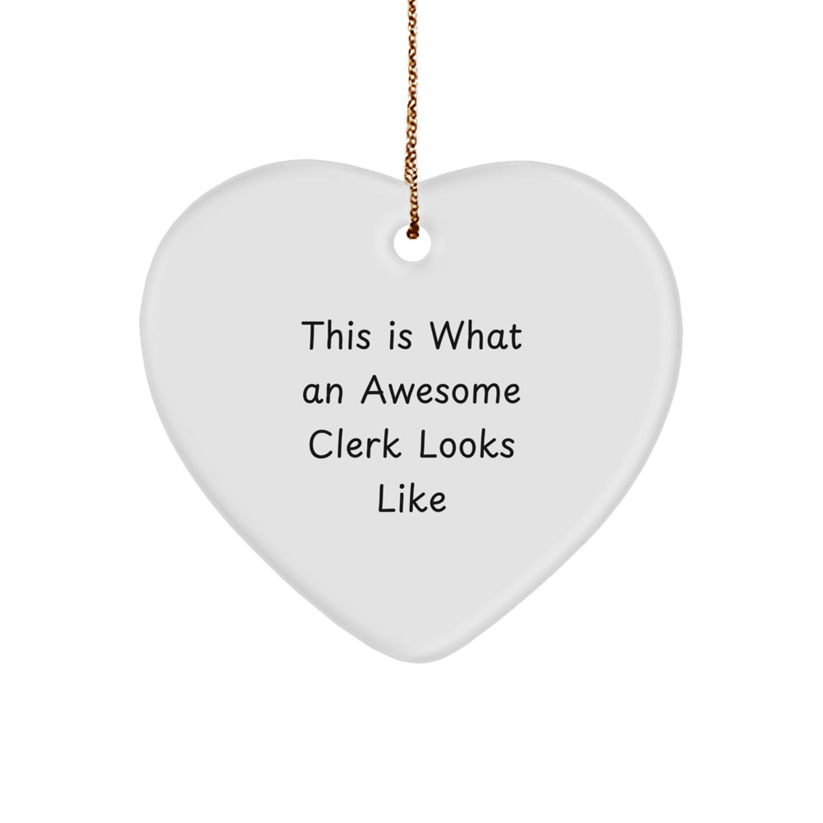 Clerk Heart Ornament Awesome Keepsake for Her Christmas Unique Gift - Image 1
