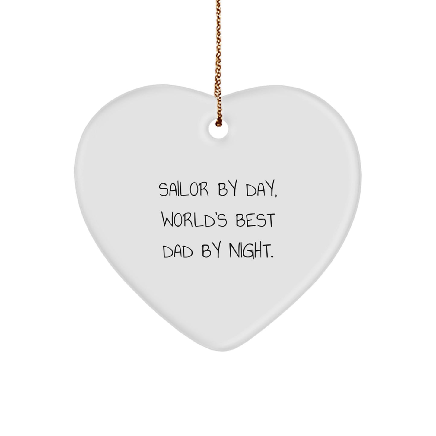 Sailor By Day, Gifts for Men and Women, Heart Ornament, Funny Quote Gifts from Family, Christmas Unique Presents - Image 1