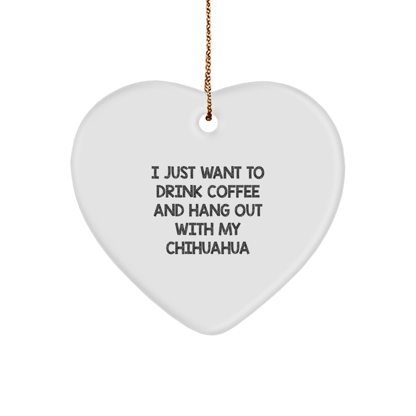 Funny Chihuahua Dog Lover Gifts from Men to Women, Heart Ornament for Chihuahua Dog Owners during Christmas Unique Gifts - Image 1