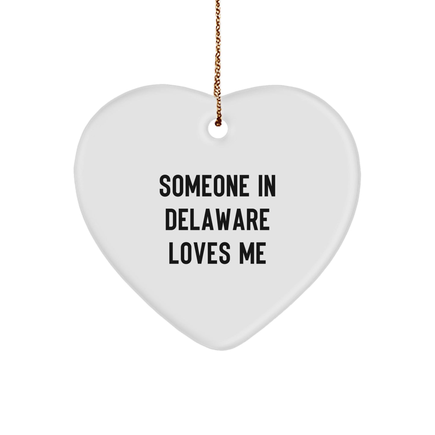 Delaware Heart Ornament Christmas Gift for Neighbors Collectible - Image 1
