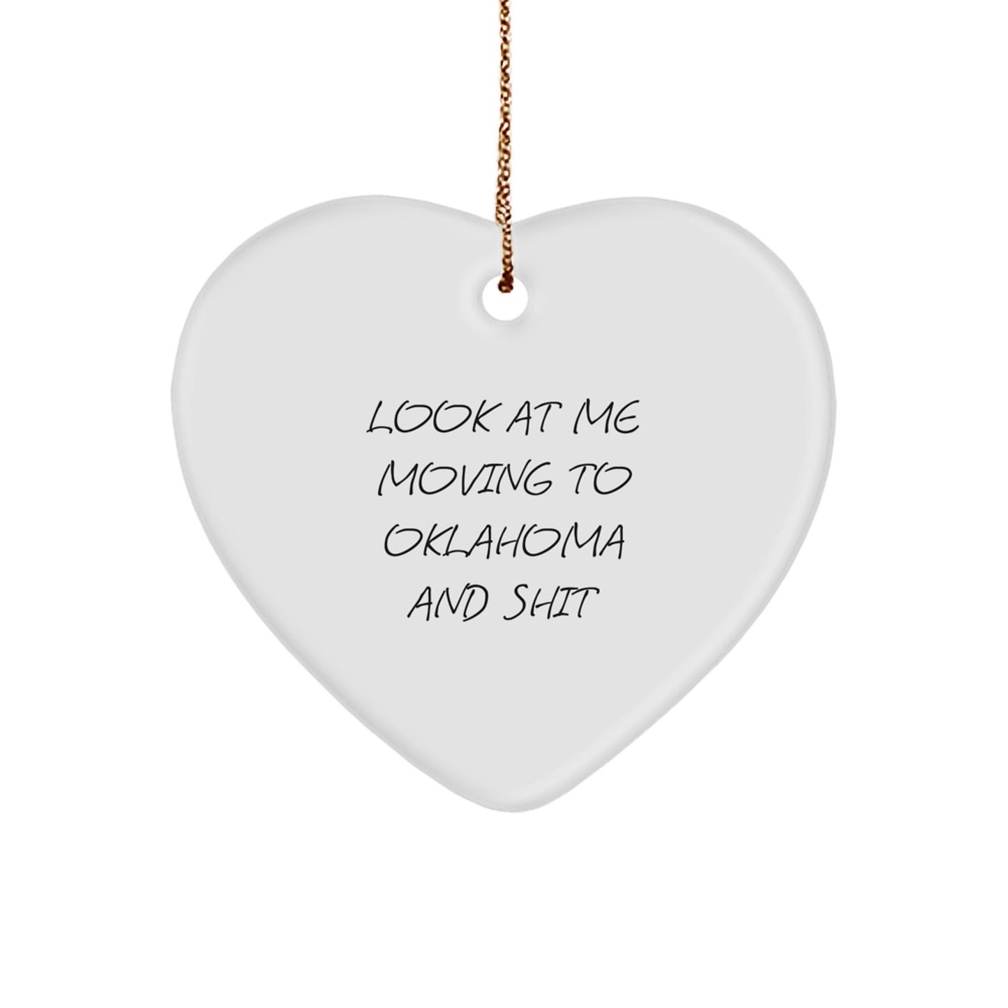 Funny Oklahoma Heart Ornament, Gifts from Men to Friends in Oklahoma, Unique Christmas Unique Gifts for Him - Image 1
