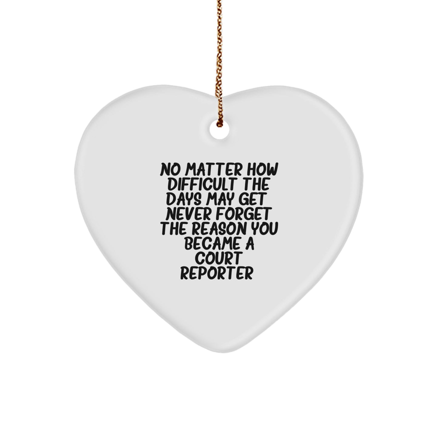 Funny Court Reporter Heart Ornament Gifts from Friends for Court Reporters on Christmas - Image 1