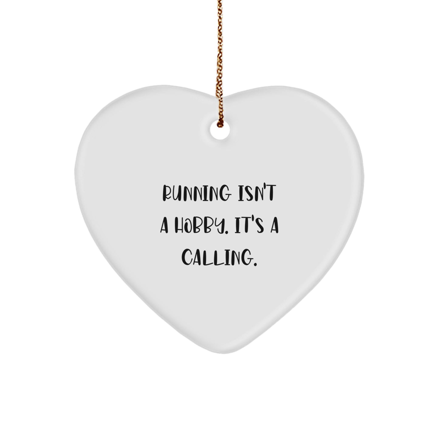 Funny Running Heart Ornament Gifts from Friends for Men Women Running Enthusiasts, Unique Running Decorations for Christmas, Inspirational Running Quote Heart Shaped Decor - Image 1