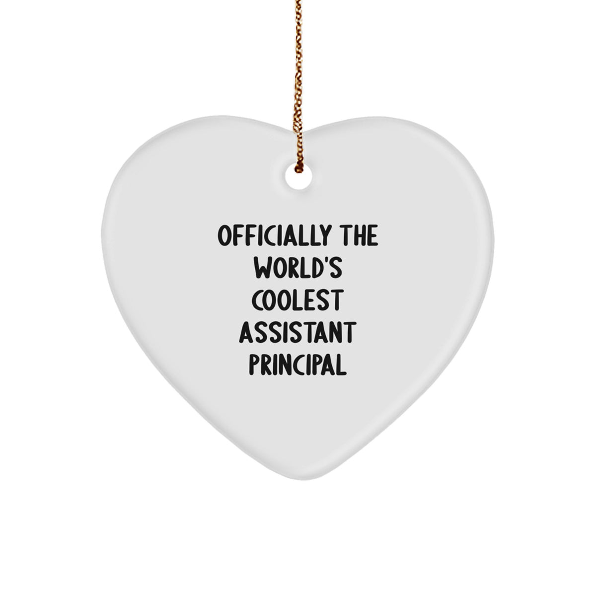 Funny Assistant Principal Gifts from Men, Gifts for Assistant Principal Heart Ornament - Officially The World's Coolest Assistant Principal Christmas Unique Gifts - Image 1