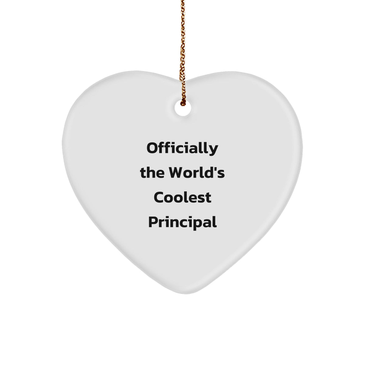 Funny Gift for Principal - Heart Ornament Christmas Unique Gifts from Men to Principal, Friends Gifts for Women, Unique Christmas Unique Gifts for Principal, Officially The World's Coolest Principal - Image 1