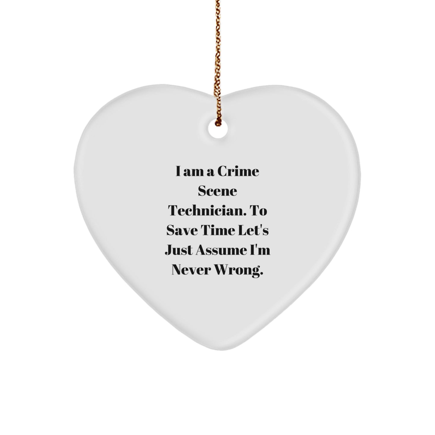 Funny Crime Scene Technician Heart Ornament Gifts from Coworkers for Christmas - Image 1