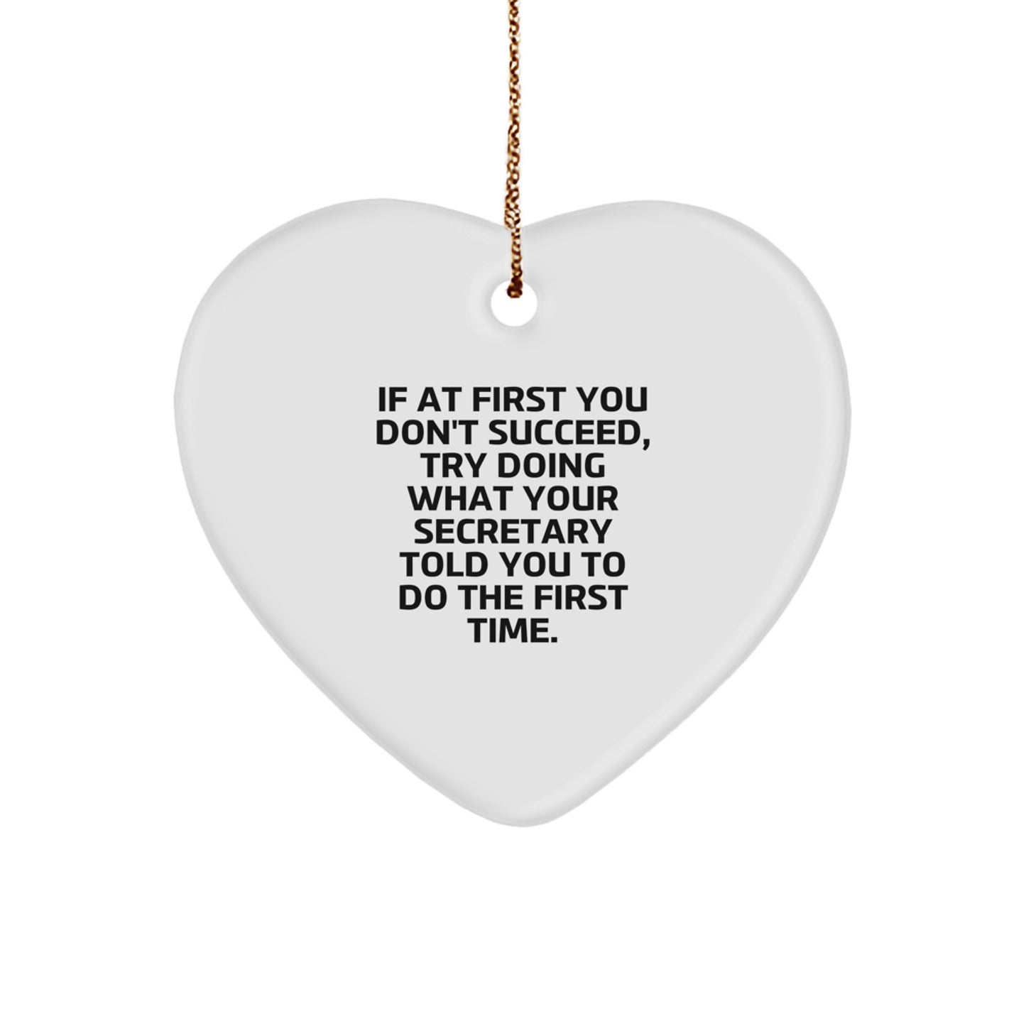Funny Secretary Gifts, Heart Ornament for Secretary, Gifts from Men to Secretary at Christmas - Image 1