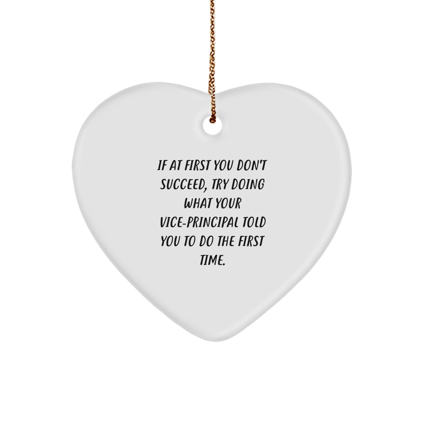 Funny Vice-principal Gifts for Men, Christmas Unique Gifts from Coworkers, Heart Ornament with Inspirational Quote - Image 1