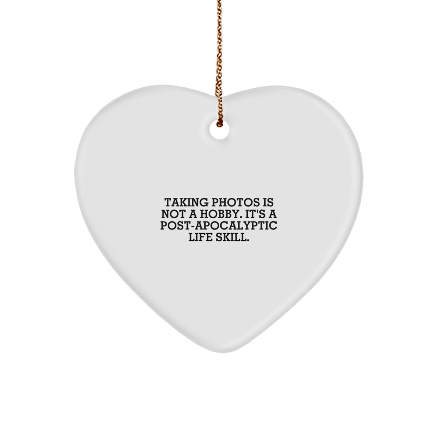 Taking Photos Heart Ornament, Funny Gift for Friends, Christmas Unique Gifts from Men to Family - Image 1