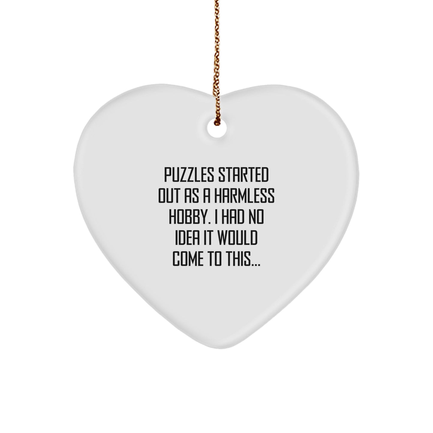Funny Puzzles Enthusiast Gifts from Friends for Christmas Unique Heart Ornament - Image 1