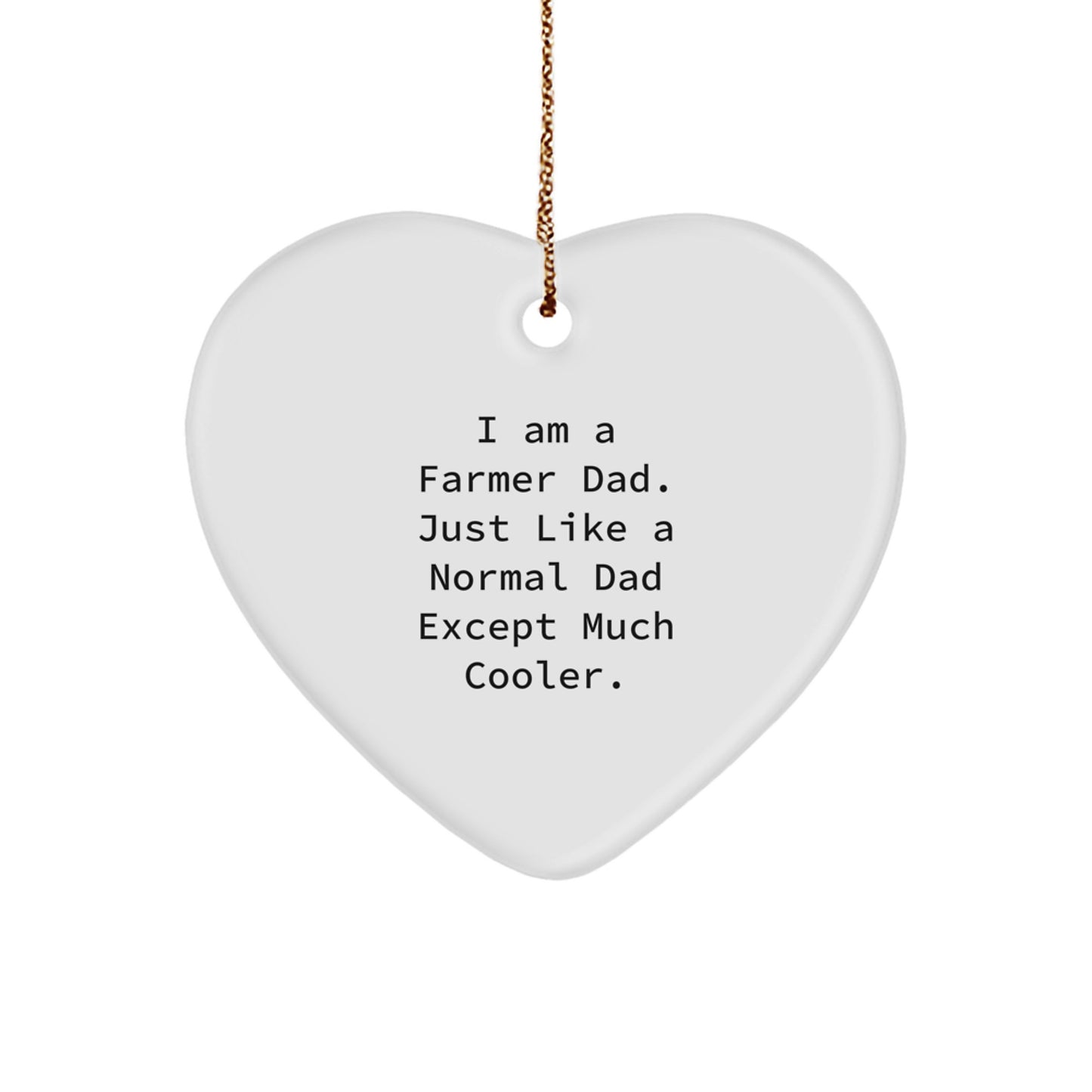 Funny Farmer Gifts from Dad to Farmer Men, Heart Ornament for Christmas Unique Gifts, Heart Shaped Ornament for Farmer Family - Image 1