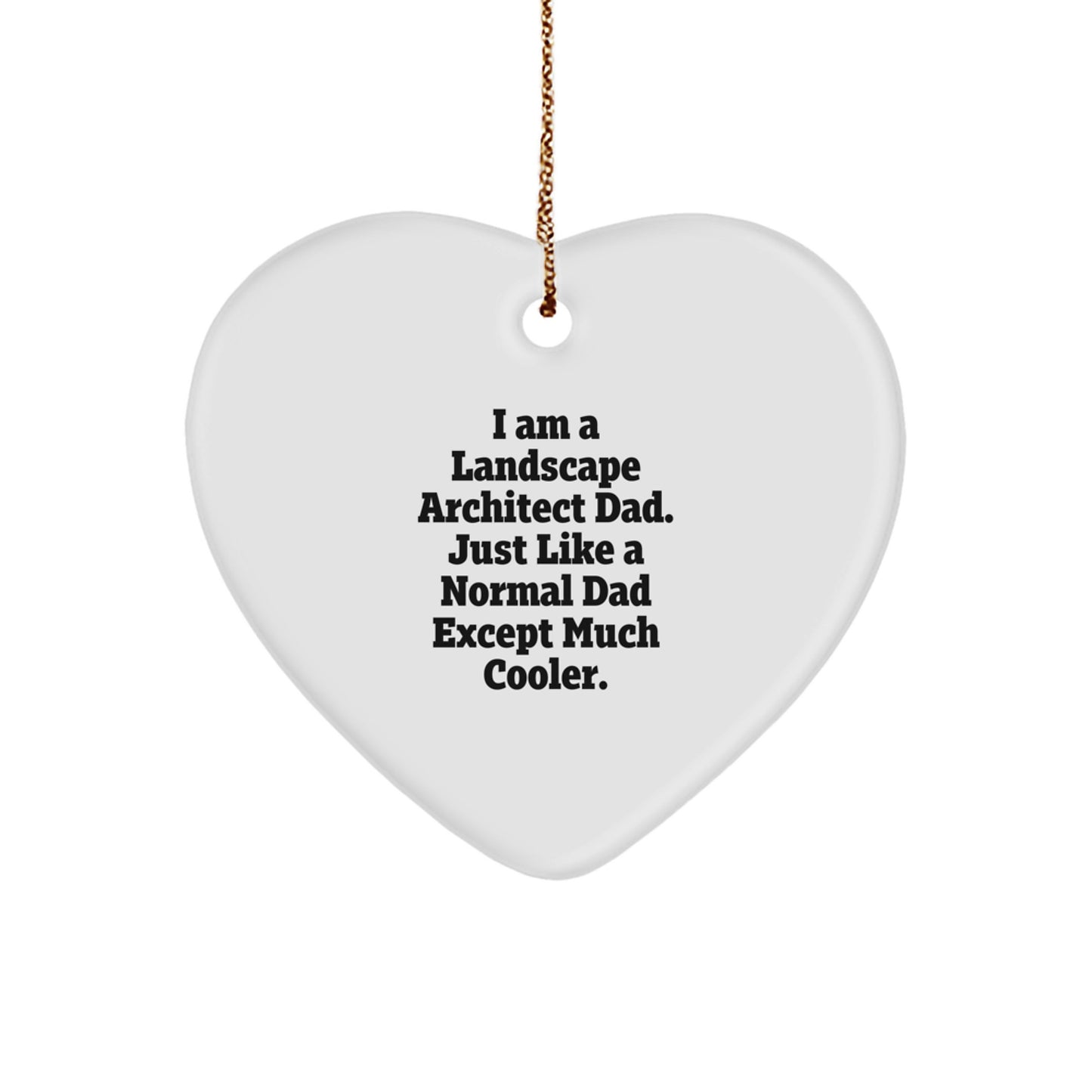 Funny Landscape Architect Dad Gift Ideas - Heart Ornament for Him - Unique Christmas Decorations from Sons to Dads - Image 1