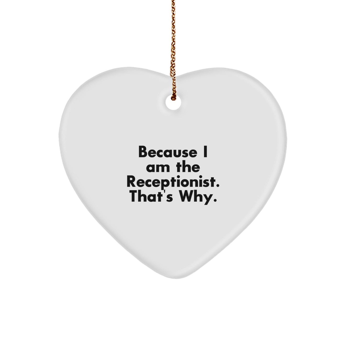 Funny Receptionist Heart Ornament Gifts from Men to Coworkers for Christmas Unique Office Decor - Image 1