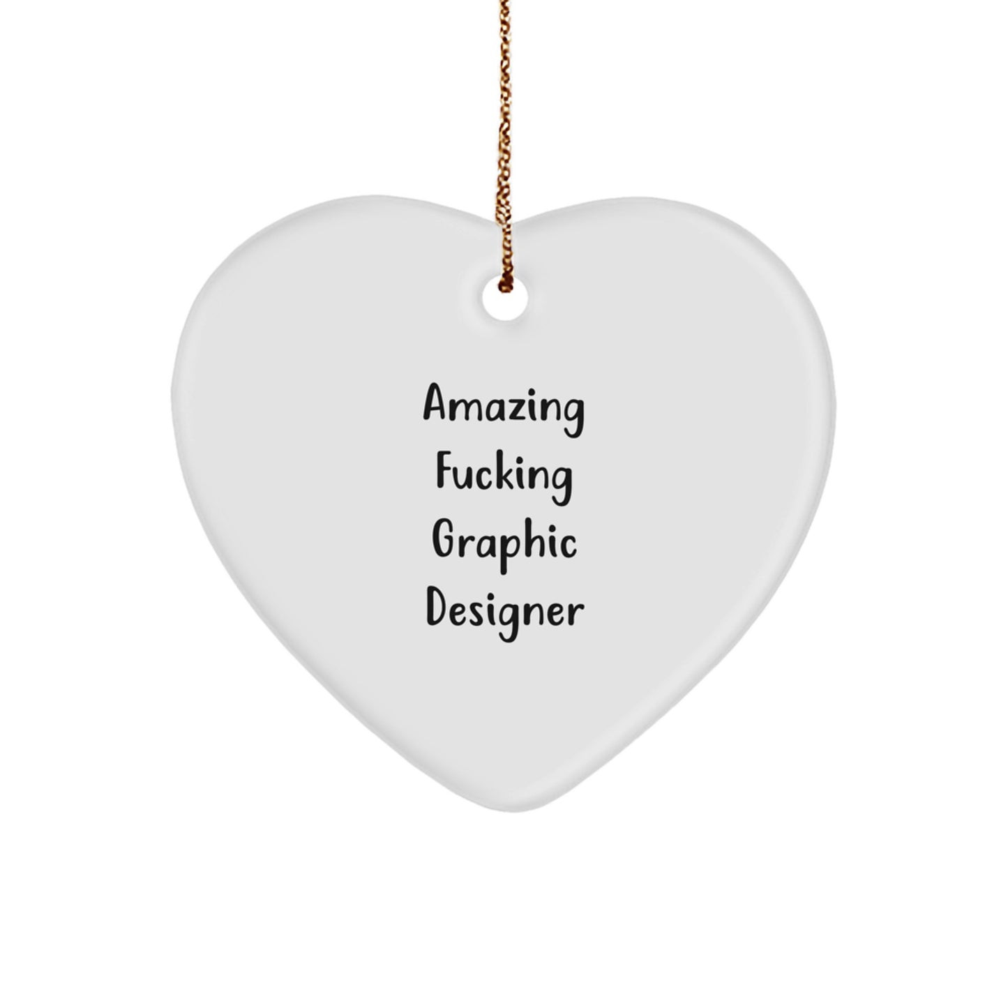 Funny Graphic Designer Heart Ornament Gifts from Friends for Men Women Christmas Unique Decorations - Image 1