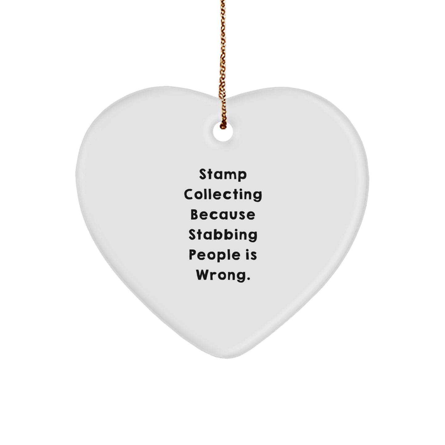 Funny Christmas Unique Gift for Stamp Collectors, Heart Ornament for Stamp Collecting Enthusiasts, Unique Gifts from Friends to Stamp Collecting Family - Image 1