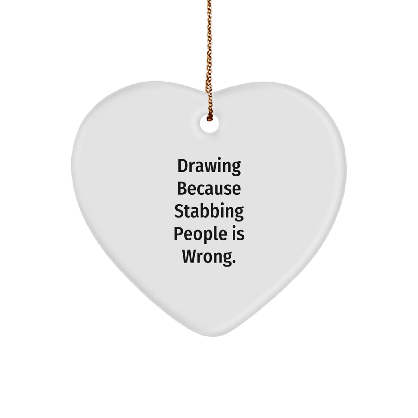 Funny Drawing Heart Ornament Gifts from Men to Friends on Christmas Unique - Image 1