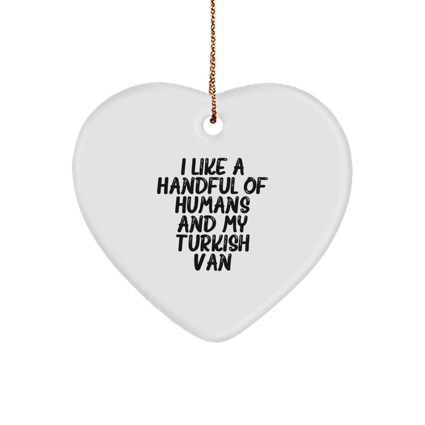 Turkish Van Cat Lover Gifts for Men or Women, Funny Heart Ornament, Christmas Unique Gifts from Friends or Family - Image 1