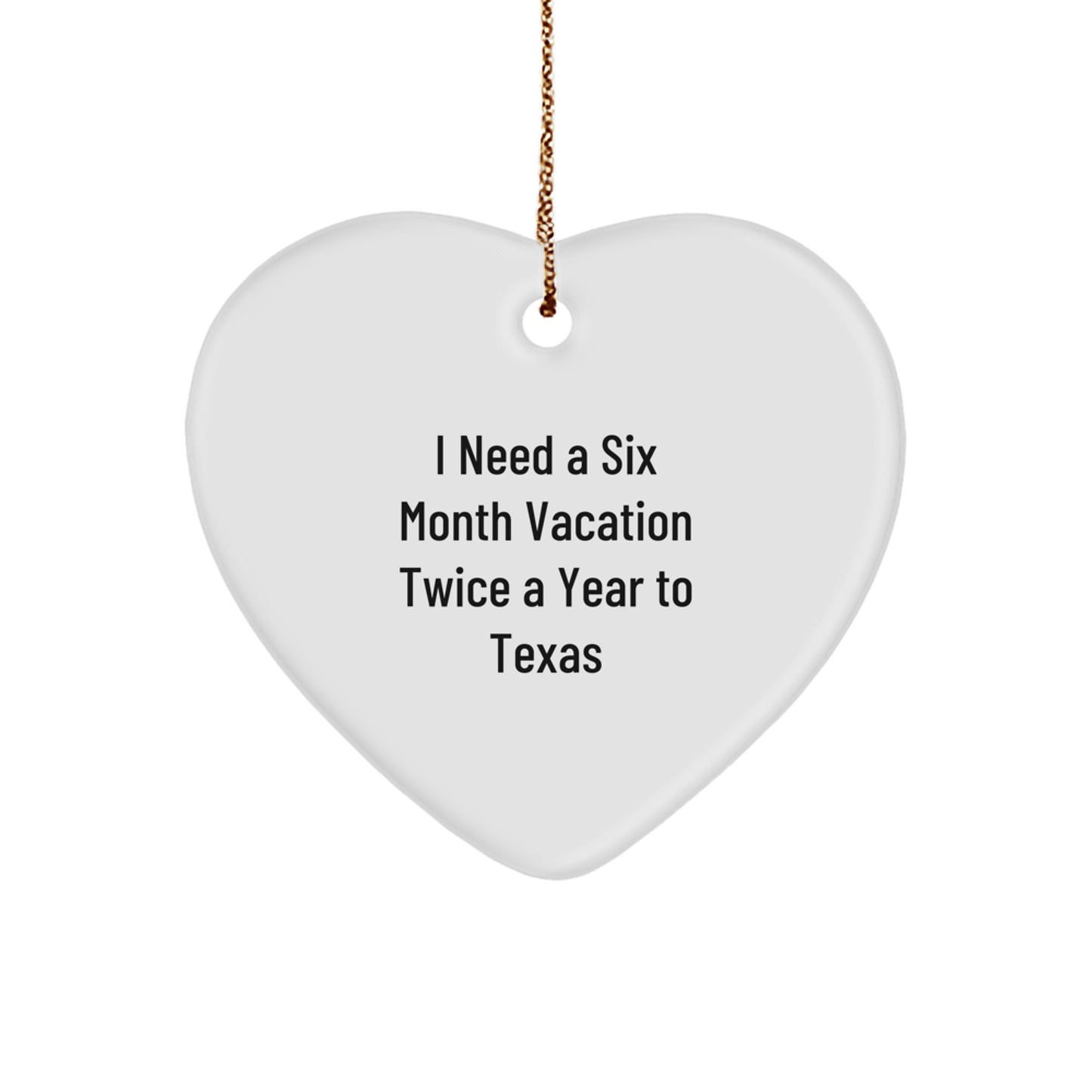 Funny Texas Heart Ornament Gifts from Friends, Family, Coworkers, for Men, Women, Christmas Unique Decorations - Image 1