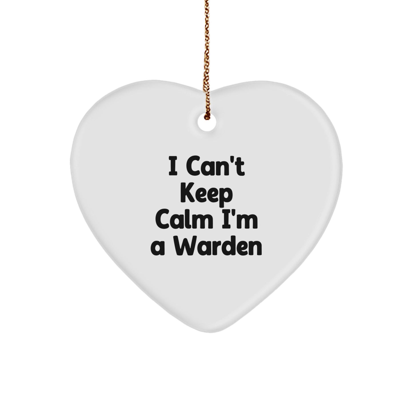 Funny Warden Heart Ornament Gifts from Friends for Christmas - I'm A Warden - Image 1