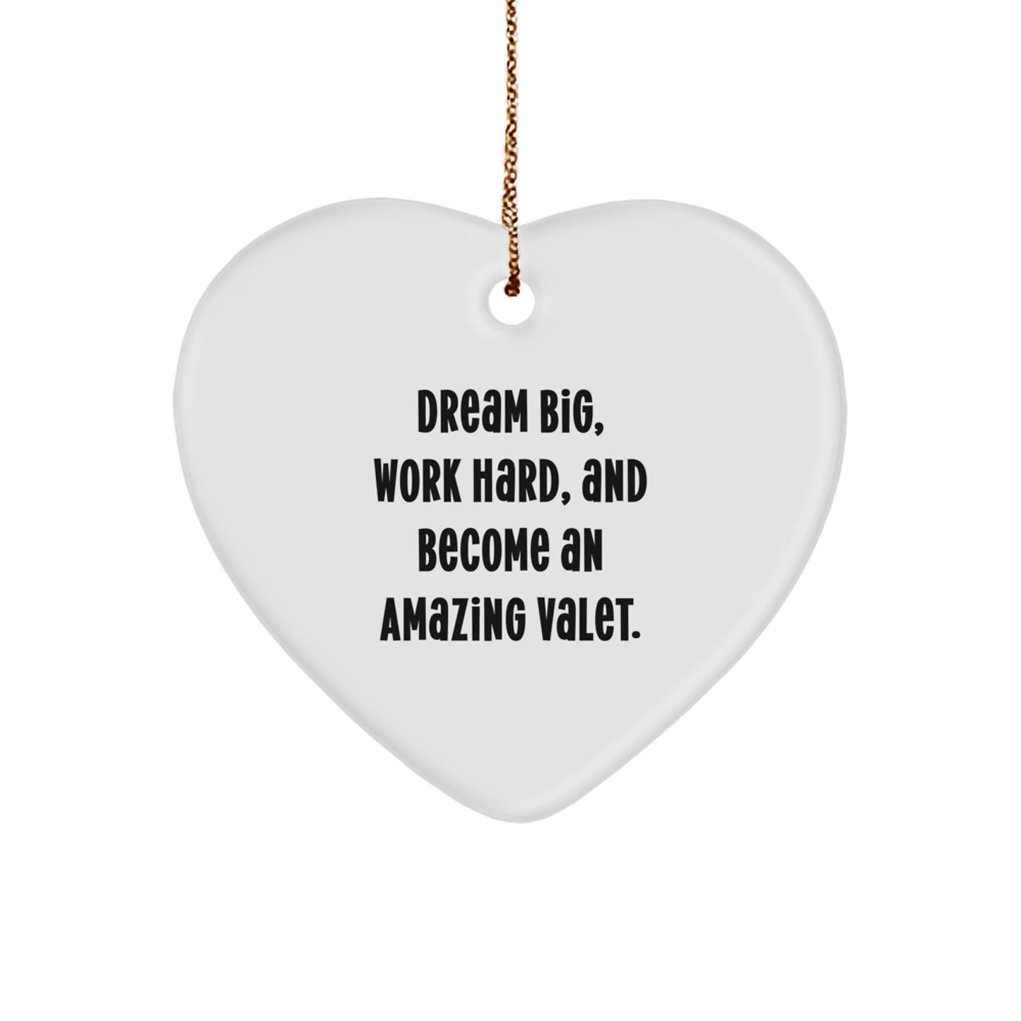 Valet Inspired Heart Ornament Gifts from Friends and Family for Valet, Inspirational Heart Shaped Decorations for Christmas - Image 1