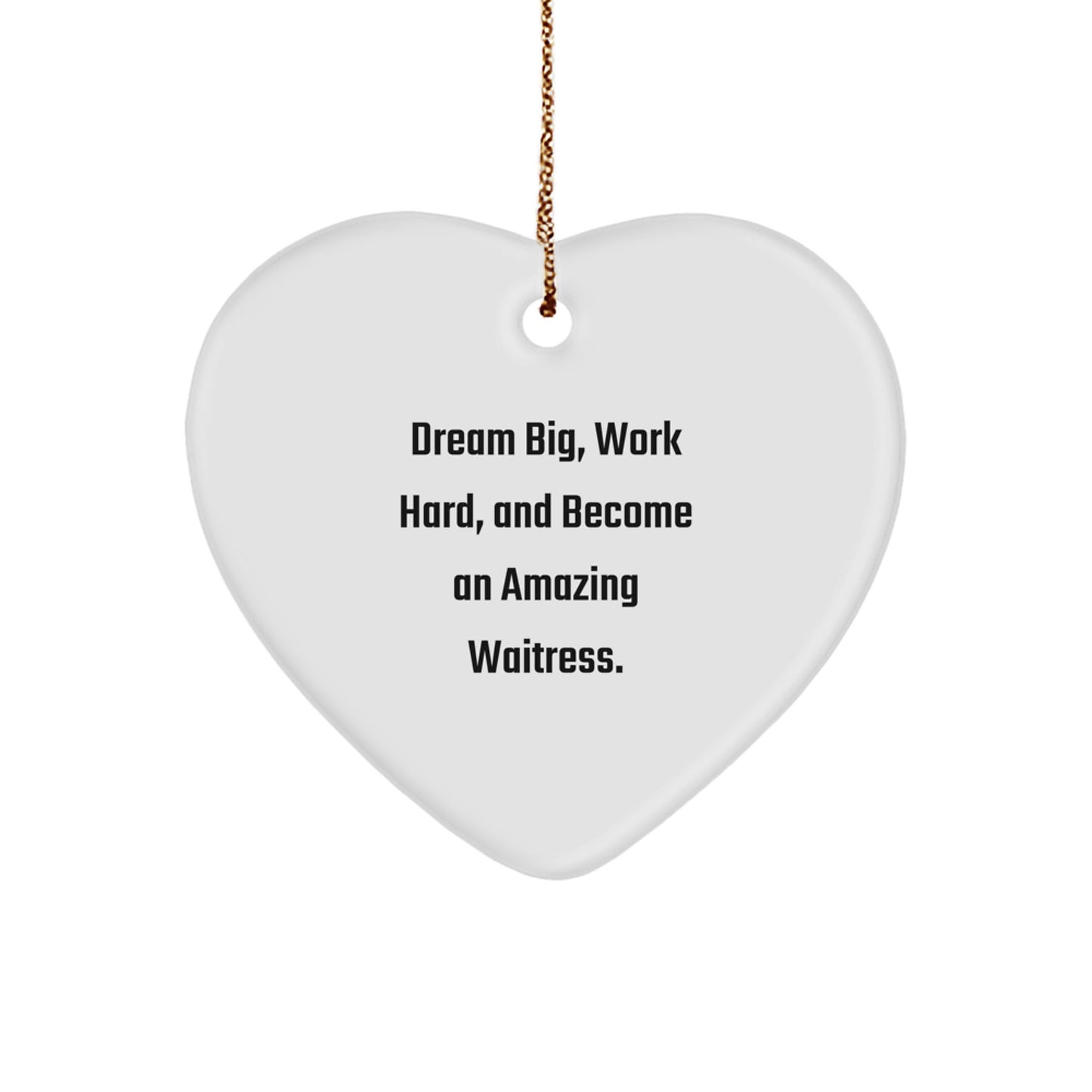 Funny Inspirational Gifts from Family to Waitress Friends - Heart Ornament for Women Christmas Unique Presents - Image 1