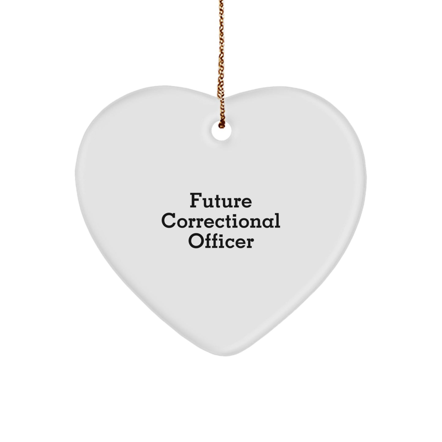 Funny Correctional Officer Gifts from Friends, Heart Ornament for Future Correctional Officer, Christmas Unique Gifts - Image 1