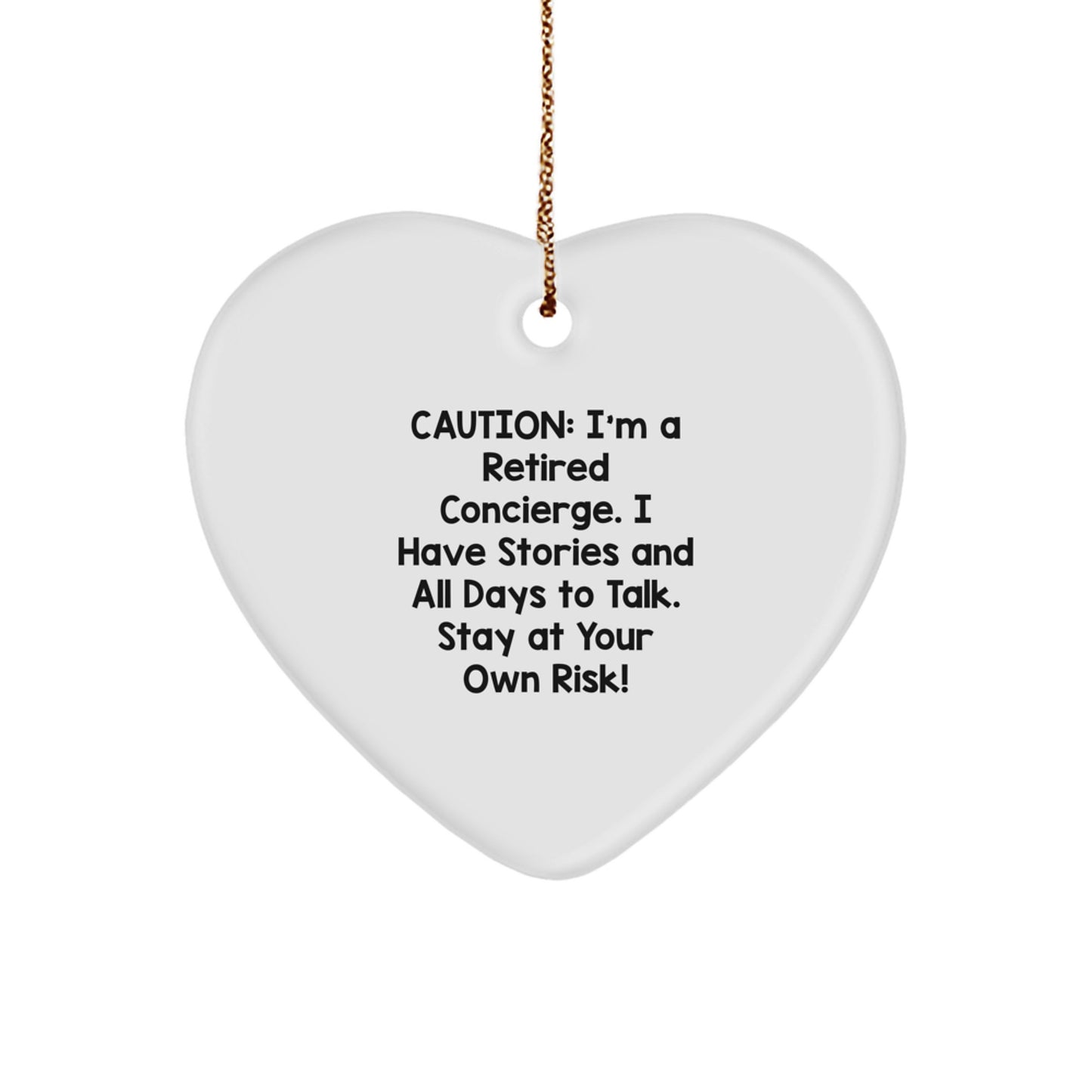 Concierge Gifts from Men to Friends - Funny Quote Heart Ornament for Christmas, Gift Ideas for Concierge Staff, Heart Shaped Decor - Image 1