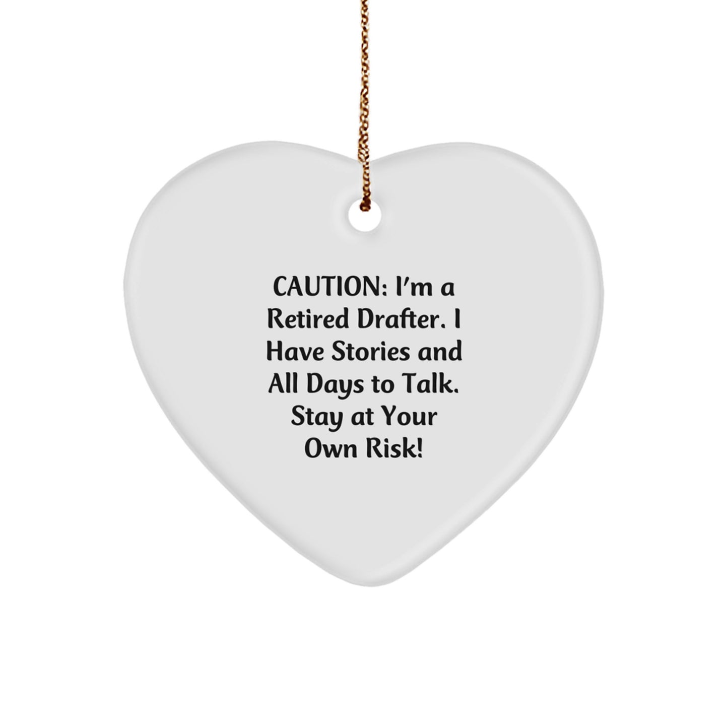 Funny Drafter Gifts from Family, Heart Ornament for Drafter Men, Christmas Unique Heart Shaped Gift from Friends for Drafter - Image 1
