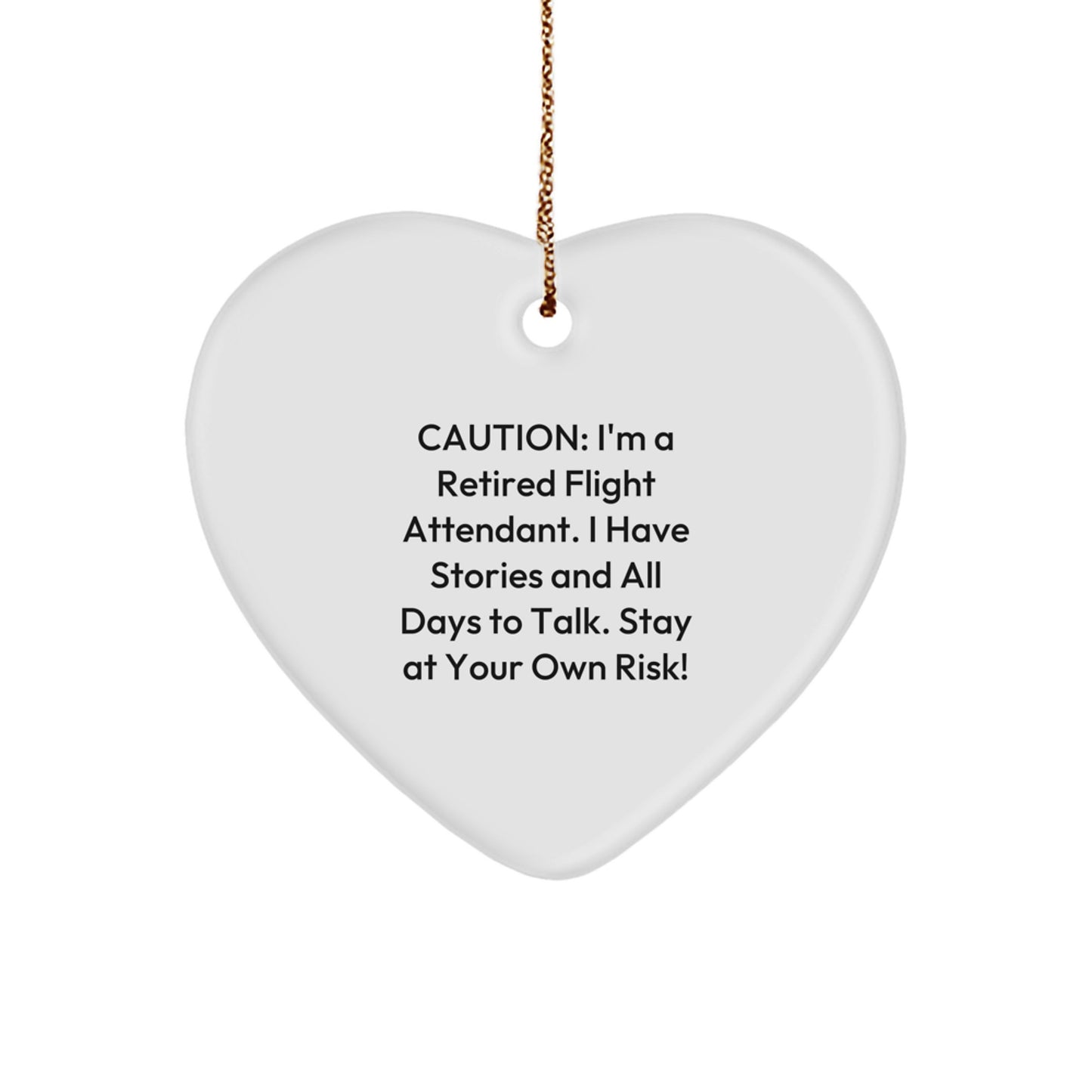 Funny Flight Attendant Heart Ornament Gifts from Friends and Family | Flight Attendant Christmas Unique Ornaments for Women Men Coworkers - Image 1