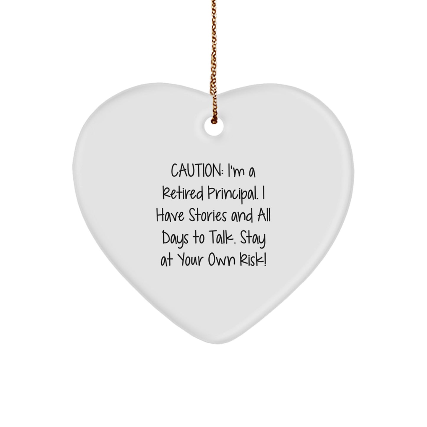 Funny Principal Heart Ornament - Gifts from Friends to Principal - Christmas Unique Gifts for Men or Women - Image 1
