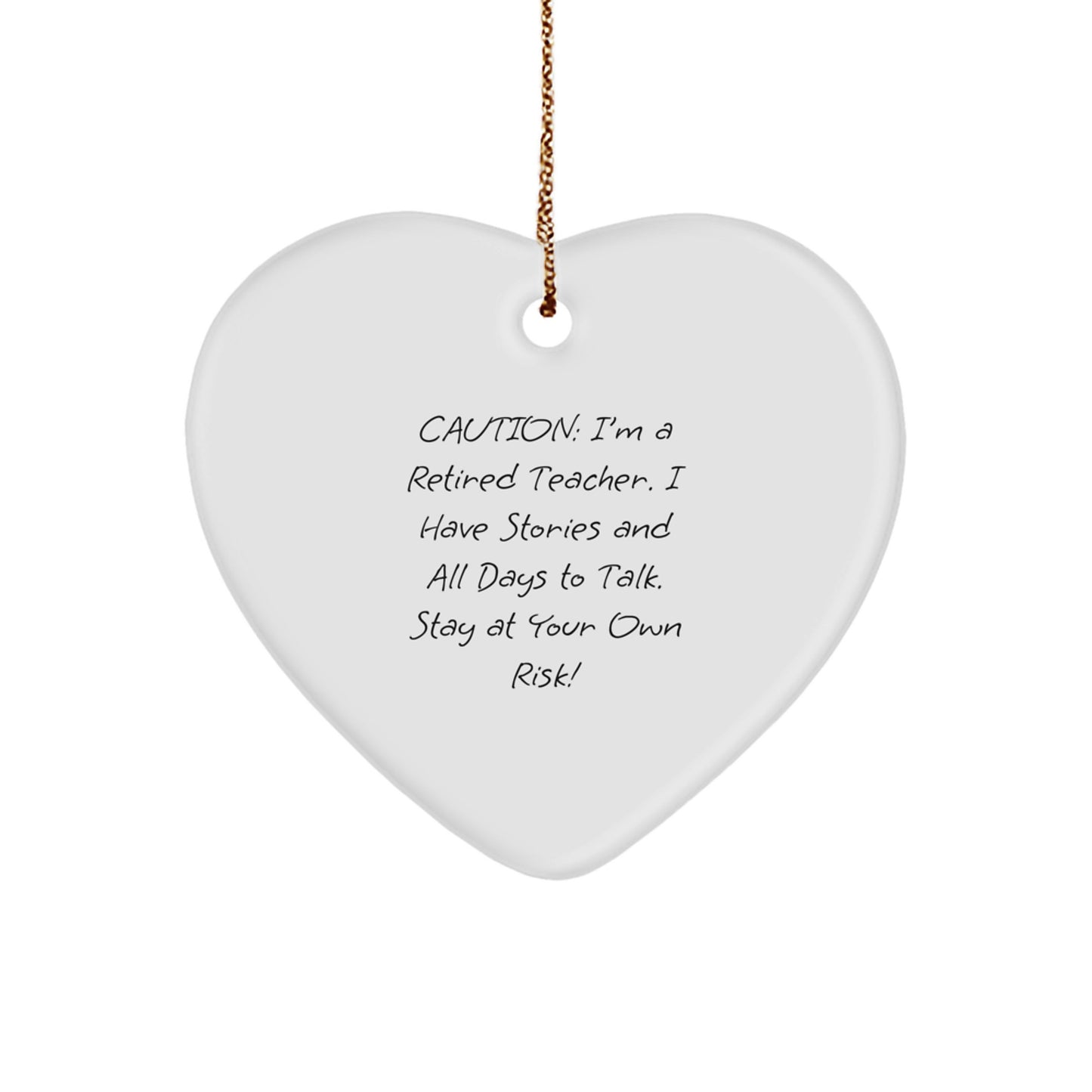 Funny Quote Teacher Heart Ornament, Gifts from Men to Teacher, Unique Christmas Unique Gifts for Teacher - Image 1