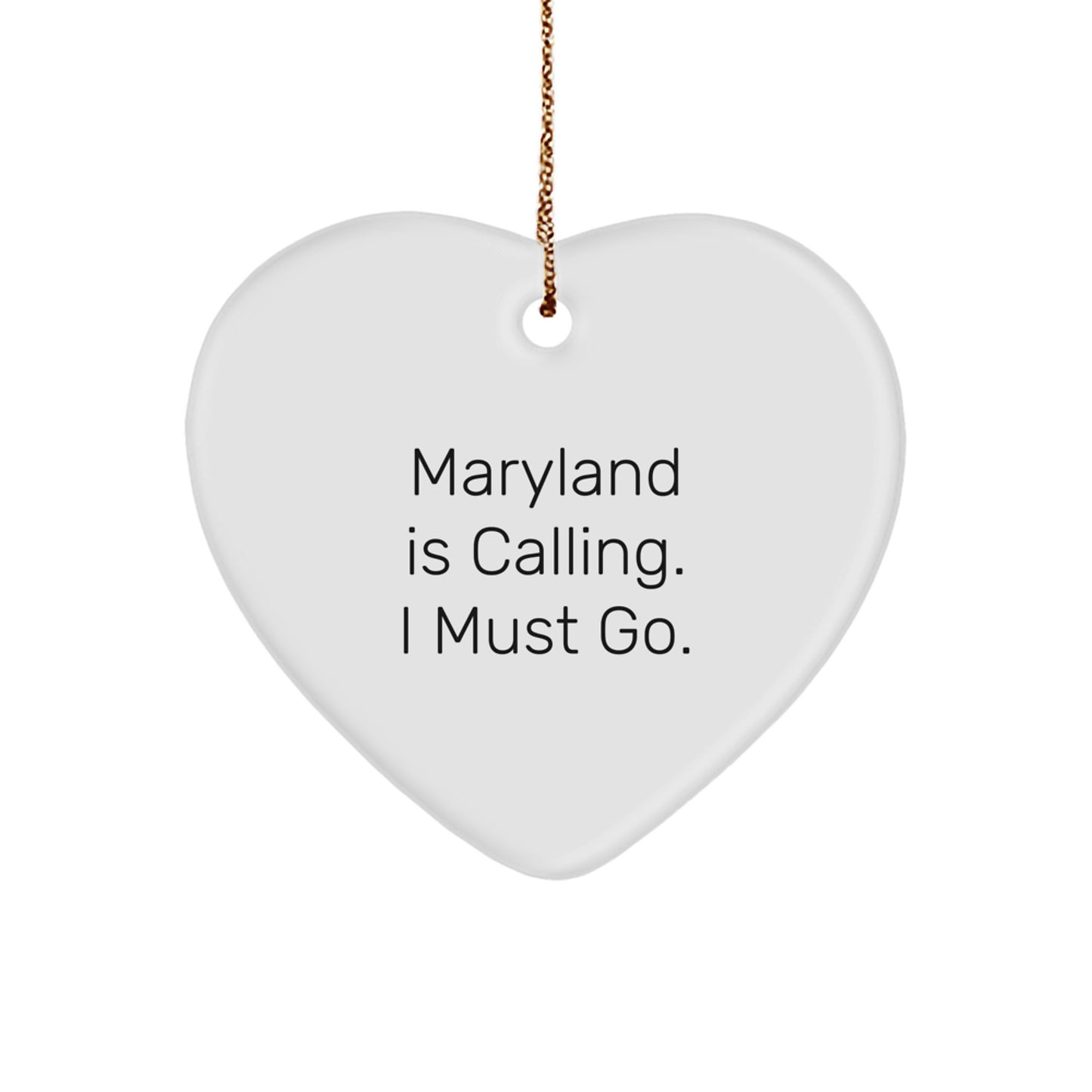 Maryland Heart Christmas Ornament Xmas Gift for Her Maryland is Calling - Image 1