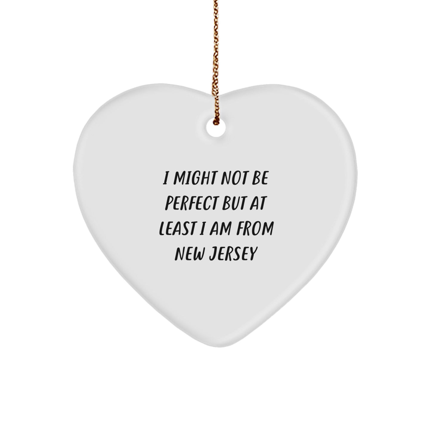 Funny New Jersey Heart Ornament Gifts from Friends to Family for Christmas - Image 1