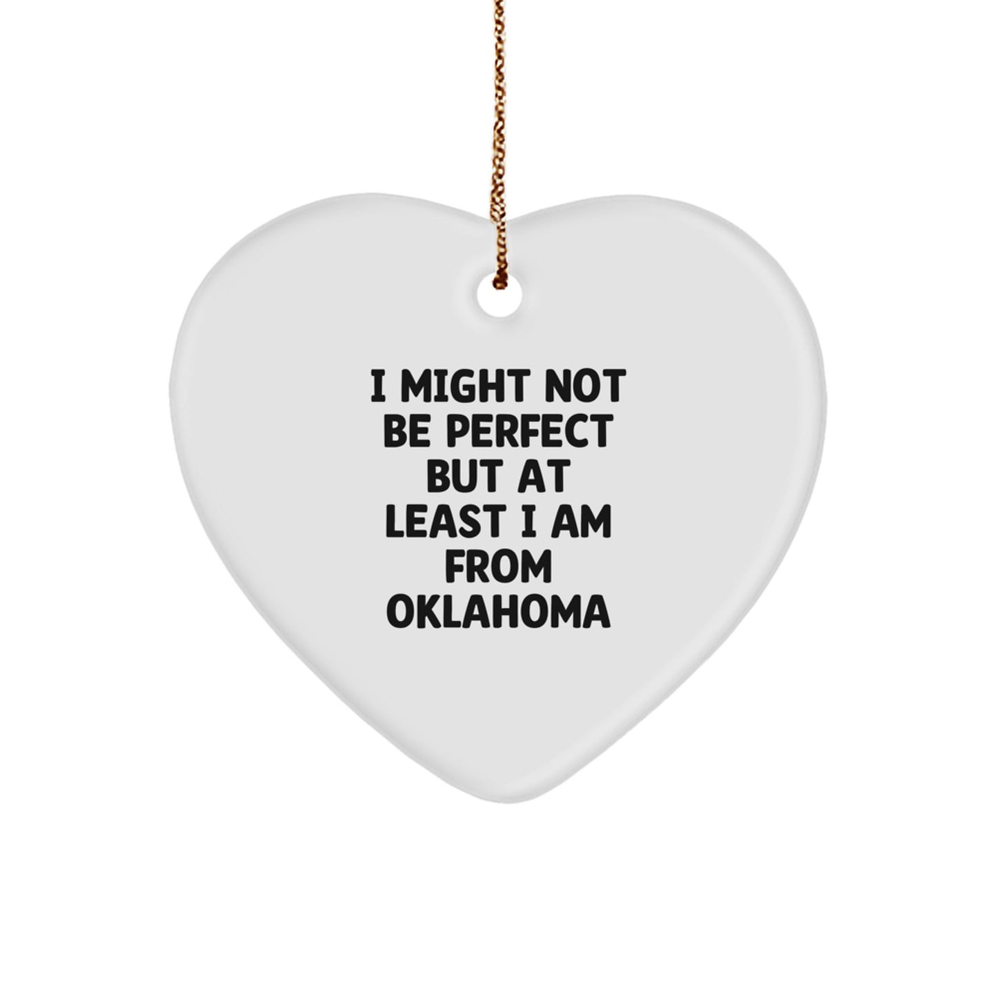 Oklahoma Proud Heart Ornament, Funny Quote Gifts from Oklahoma for Family, Friends, and Coworkers, Unique Christmas Decorations - Image 1