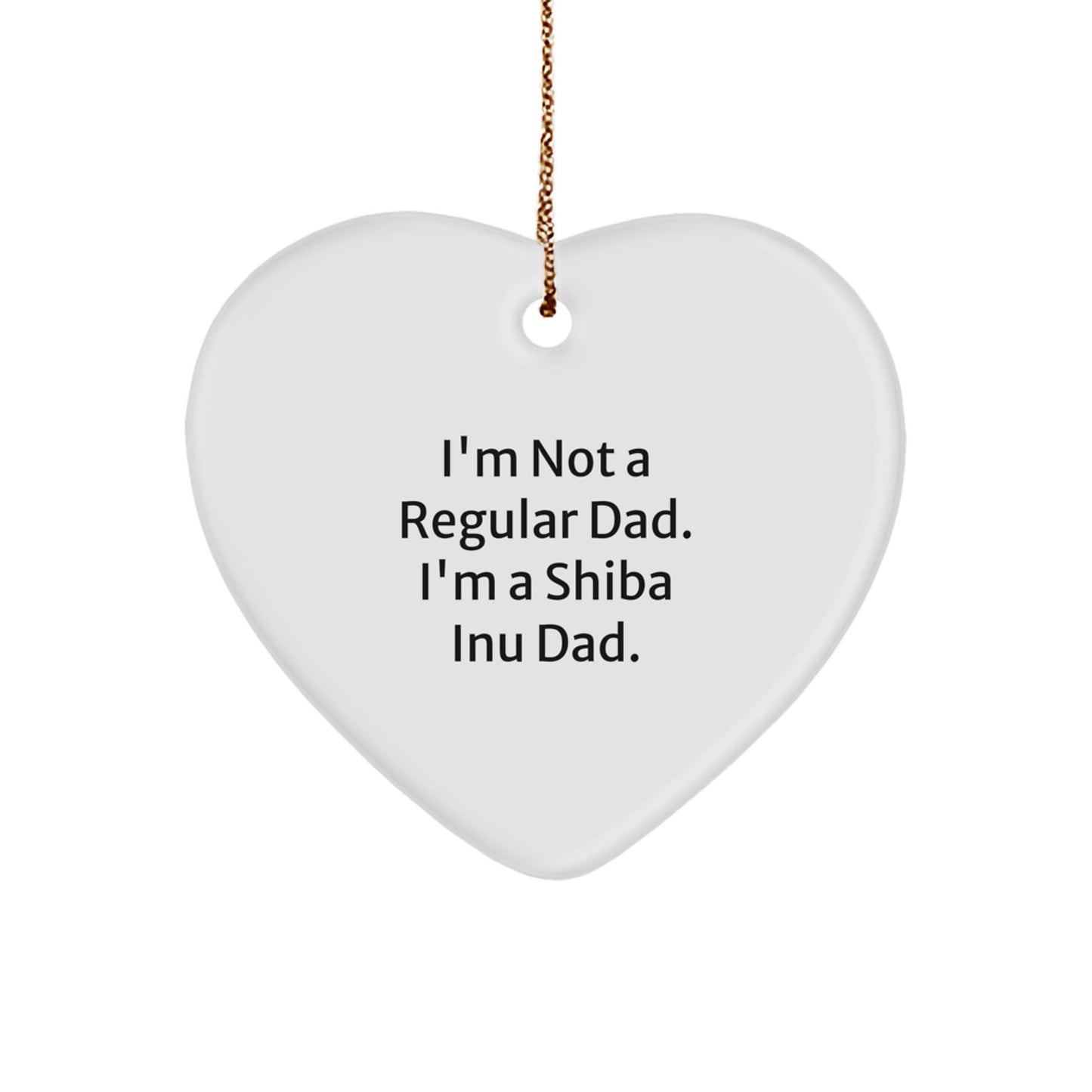Funny Shiba Inu Dog Heart Ornament Gifts from Dad for Christmas Unique Dad's Gift - Image 1