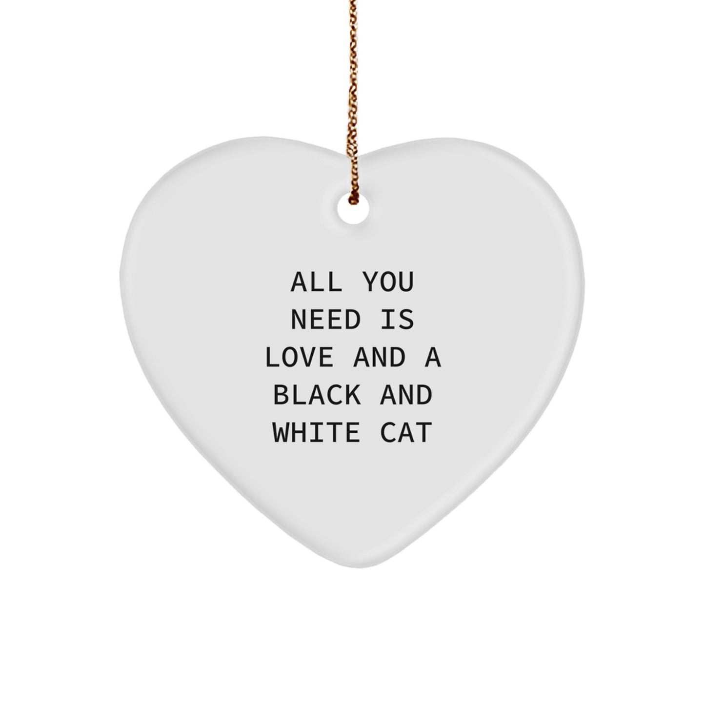 Black and White Cat Heart Ornament Gifts from Lovers for Black and White Cat Owners Christmas Decorations - Image 1