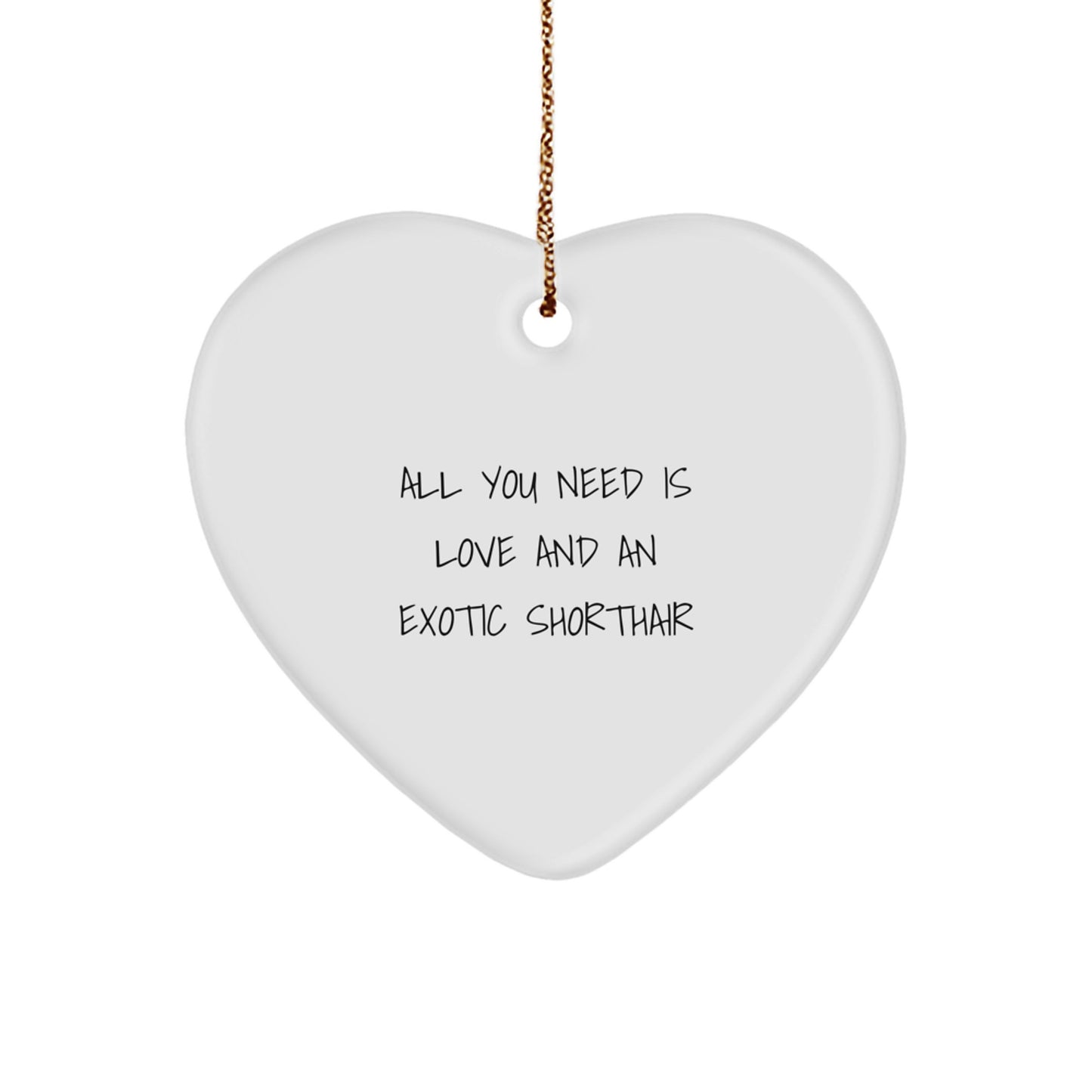 Funny Exotic Shorthair Cat Heart Ornament Gifts for Exotic Shorthair Cat Lovers, Christmas Unique Gifts from Family to Friends - Image 1
