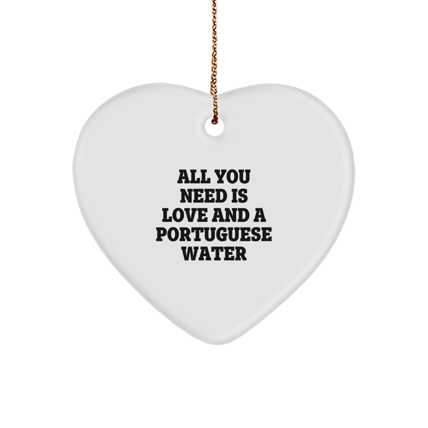 Funny Portuguese Water Dog Heart Ornament Gifts from Men to Portuguese Water Dog Lovers, Christmas Unique Gifts - Image 1