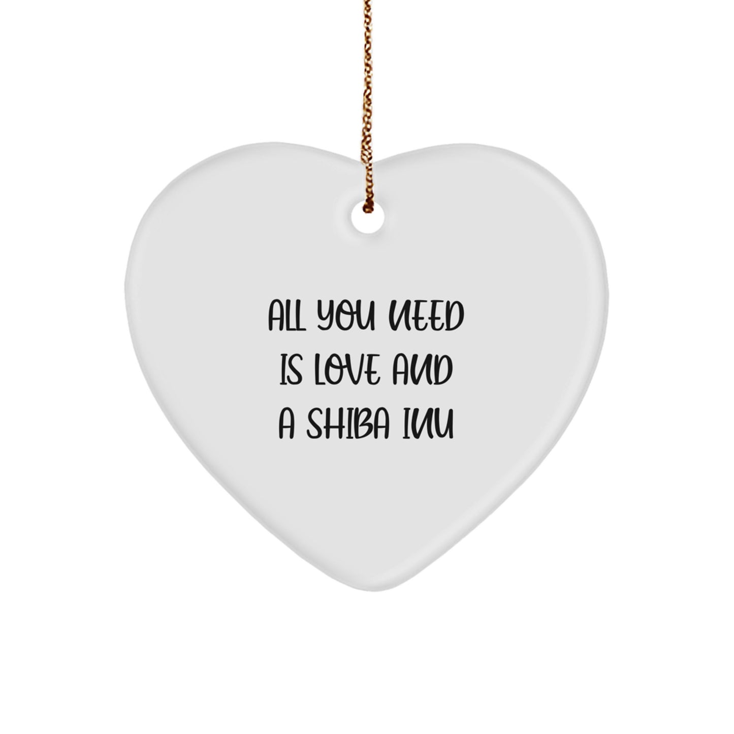 Christmas Unique Gift for Shiba Inu Heart Ornament All You Need Is Love - Image 1