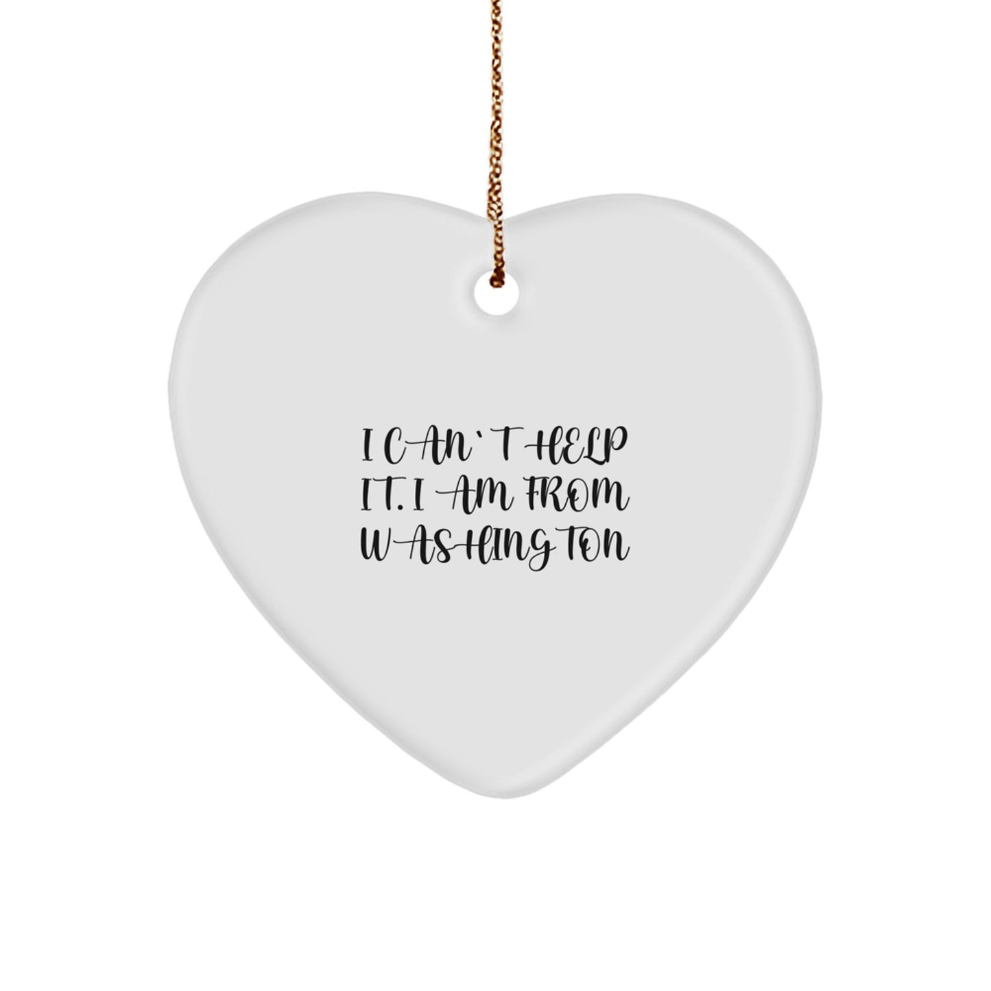 Washington Heart Ornament Gifts from Friends and Family, Funny Heart Shaped Ornament for Washington State Enthusiasts, Christmas Unique Gifts - Image 1